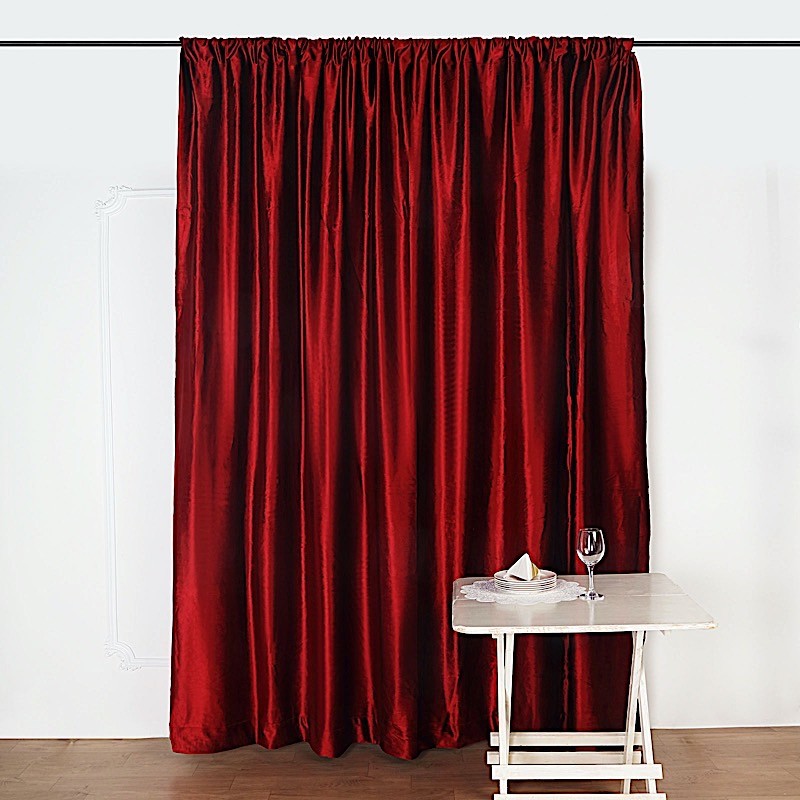 WINE 8 ft Premium Velvet Backdrop Curtain Party Wedding Event Booth Decorations
