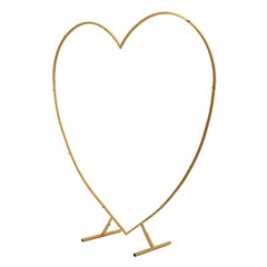 210cm Heart Shaped Gold Metal Balloon Arch Stand Frame Display Kit For Wedding