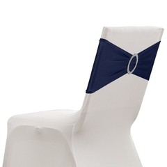 10 Pack Chair Sashes Stretch Chair Cover Band Bows Cover Band Navy Blue]