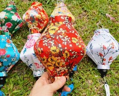Set 50 pcs Vietnam Bamboo Silk Lanterns 22cm Mid-Autumn Festival Decorations