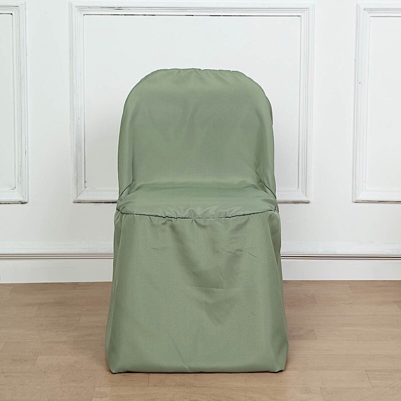 6 Eucalyptus Sage Green Polyester FOLDING CHAIR COVERS Wedding Banquet