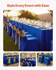 VEVOR 50PCS Blue Stretch Spandex Folding Chair Covers for Wedding Party Dining