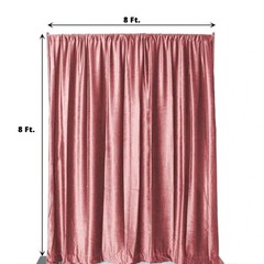 DUSTY ROSE 8 ft Premium Velvet Backdrop Curtain Party Wedding Booth Decorations
