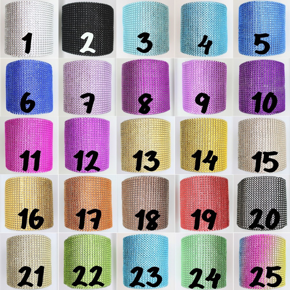 4.75″ x 10 YARDS DIAMOND MESH WRAP ROLL CRYSTAL RHINESTONE SPARKLE BLING RIBBON