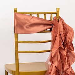 5 TERRACOTTA Curly Willow Chiffon Satin CHAIR SASHES Party Event Decorations