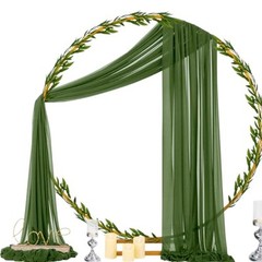 Wedding Arch Draping Fabric 29″ x 20Ft 1 29″W x 236″L (Pack of 1) Olive Green