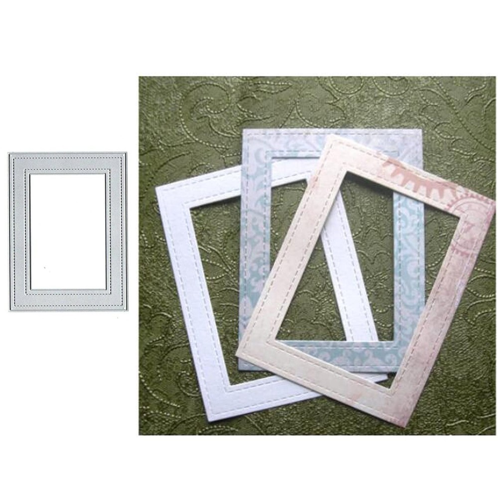 DDeehs Rectangular Border Frame Metal Die Cuts, Fishnet Square Edge Card Cutt…