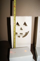 8 White Luminary Bags Snowflake LED Candle Christmas Halloween Jack O Lantern