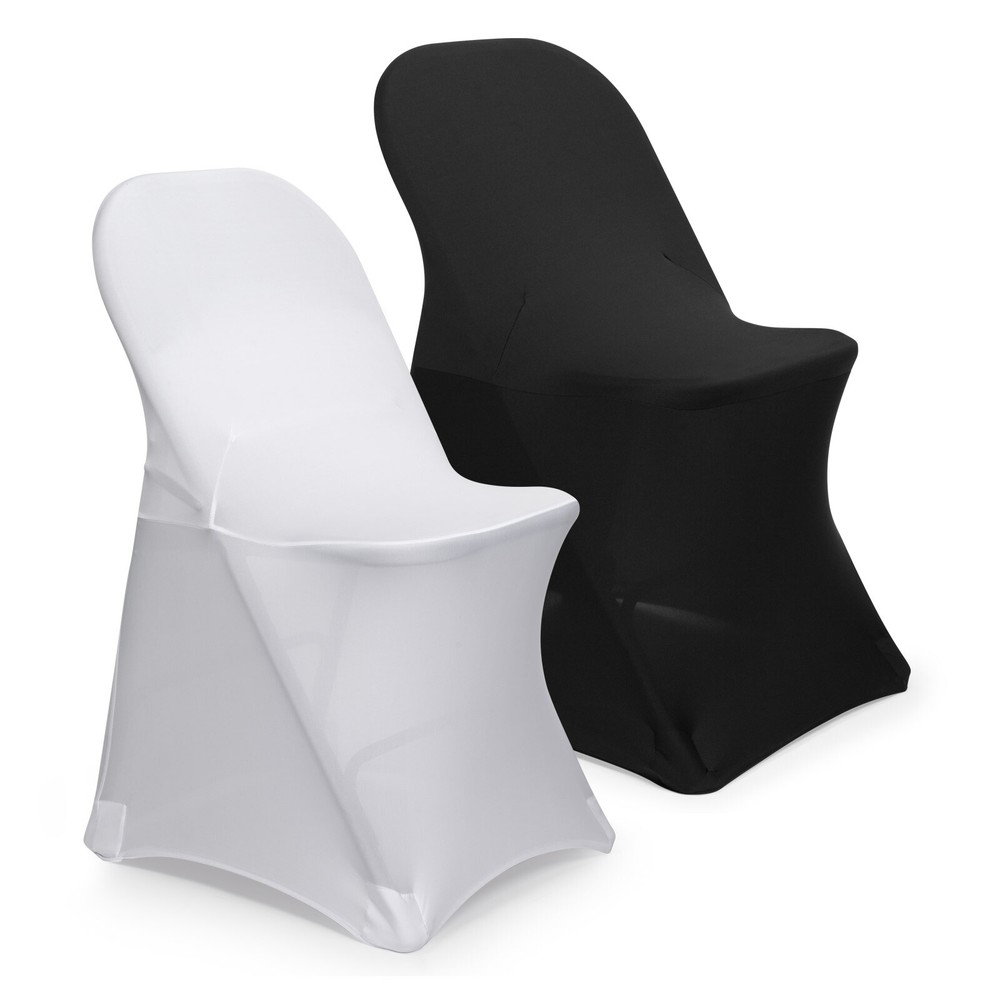10 Pieces Spandex Folding Chair Covers Wedding, Party Stretch Fitted Slipcover