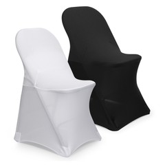10 Pieces Spandex Folding Chair Covers Wedding, Party Stretch Fitted Slipcover