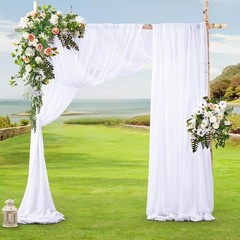 2 Panels Wedding Arch Draping Fabric 30″ x 20Ft 30″W x 240″L (Pack of 2) White
