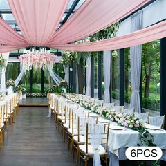 Pink Color Ceiling Drape Backdrop for Wedding Ceremony Stage Party Decoration