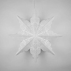 Quasimoon 29 Inch Bright White Holiday Moroccan Snowflake Paper Star Lantern,…