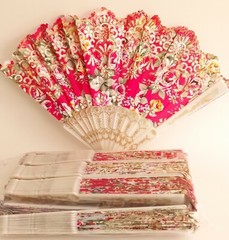 Party Supplies: Floral Fans Decorative Functional Wedding Party Socialite Vtg