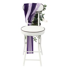 Wedding Chair Back Flowers Artificial Prevent Fading Purple Chair Decorations