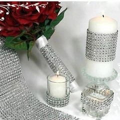 Multicolor Crystal Rhinestone Ribbon Tape Diamond Mesh Gift Decorations