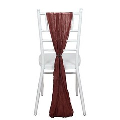 5 BURGUNDY Gauze Cheesecloth CHAIR SASHES Party Events Decorations Supplies
