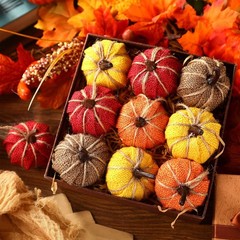 Kajaia 16 Pcs Mini Thanksgiving Fall Pumpkin Hanging Ornament for Tree 2.05 I…