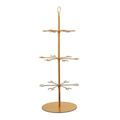 33″ Gold 3-Tier Metal Wine GLASS STAND Champagne Flute Holder Tree Party Events