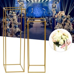 2Pcs Metal Tabletop flower Stand Floor Column Stand for Wedding Banquet Hall