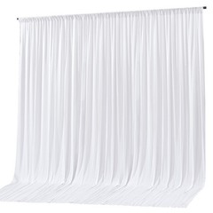 White Backdrop Curtain 10x10ft – Wrinkle Free Polyester Photo Curtain Backdro…