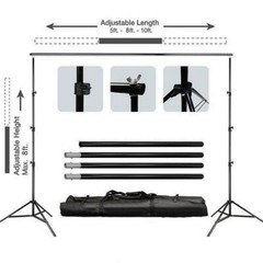 8ft x 10ft Black BACKDROP STAND KIT Photo Background Wedding Party Decorations
