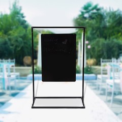 Poster Stand Black Metal Wedding Venue Decor Black Welcome Sign Arch Frame Shelf