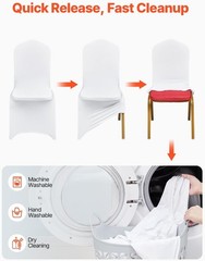 100 Pcs White Slipcovers for Dining Chairs – Stretch & Wrinkle Resistant