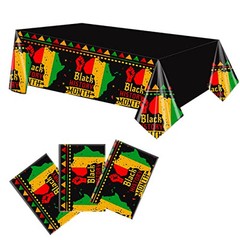 3 Pack Black History Month Tablecloths Plastic Disposable Rectangular