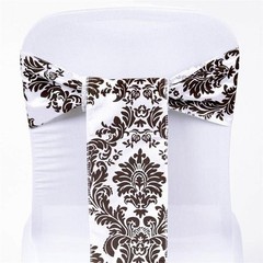 100 pcs Wholesale LOT Damask Flocking CHAIR SASHES Bow Ties Wedding Party Supply