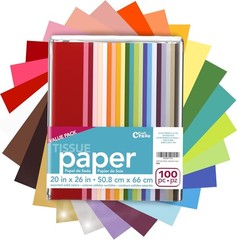 Craft Craze 100 Sheets (20″ x 26″) 25 Assorted Colors 1 Pack,