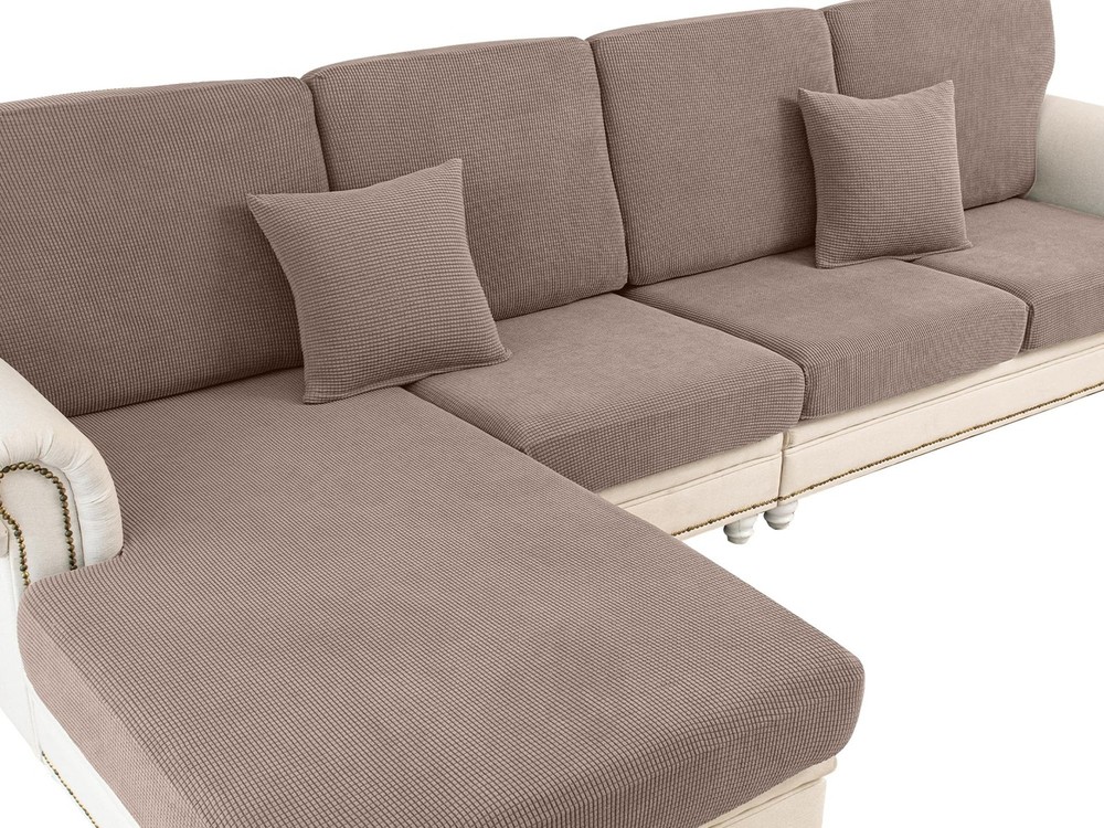 Couch Cushion Cover Chaise Lounge Cover Washable Separate Seat Chaise Couch C…