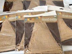 7 Ready to Decorate Burlap Banners 12 Pennants on Each Banner Parties Weddings