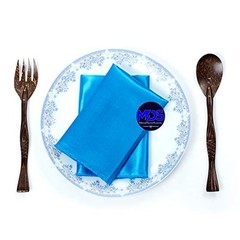 MDS Pack of 100 Satin Napkin Square 12 X 12 Inches 12″ x 12″ (Set of 100) Blue
