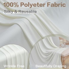 6 Panels Ivory Backdrop Curtain Set – Wrinkle-Free 30ft x 15ft for All Occasions