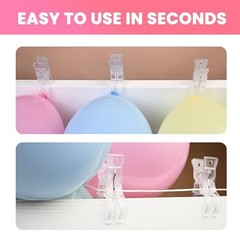 12 Pack Balloon Arch Clips – 3.5 Inch Clear Clips for Backdrop Stand –