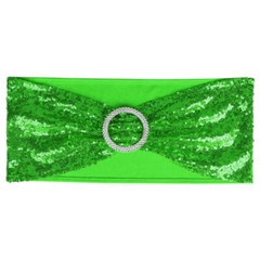 10-100Pcs Stretch Sequin Wedding Chair Bands with Buckle Slider Sashes Bow Decor