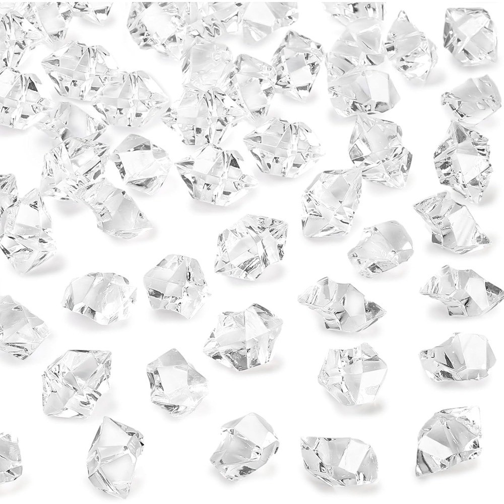 Fake Ice Crystals 150PCS Clear Plastic Diamonds Acrylic Gems Vase Filler Rocks