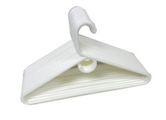 12PC White Color Heavy Duty Tubular Hangers White Jumbo Plastic Adult Cloth C…