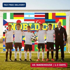 World Football Tournament Cup Celebration Backdrop 43×71 Inch 2026 Vibrant Socce