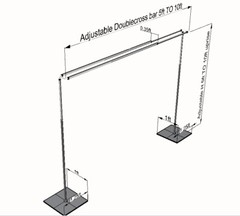 ADJUSTABLE QUICK BACKDROP KIT DOUBLE CROSSBAR 10FT x 10FT PIPE WITHOUT DRAPE