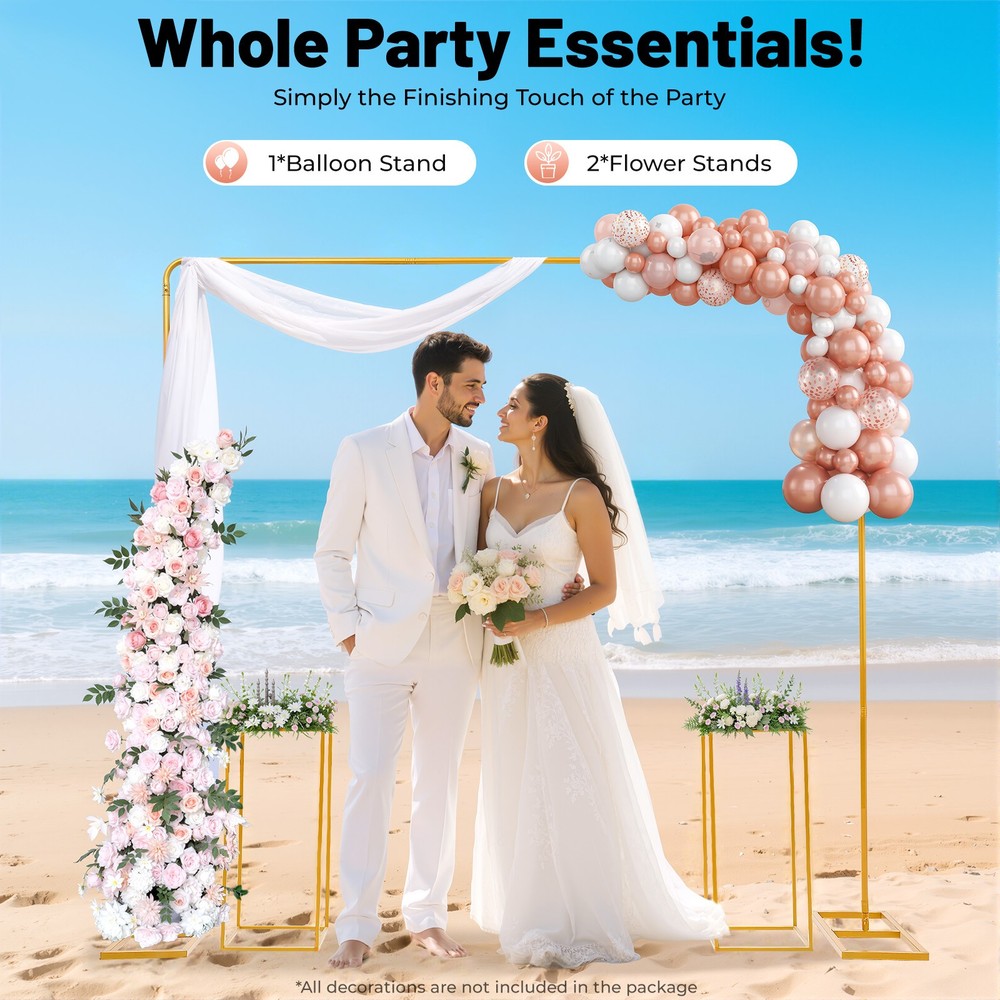 Gold Metal Wedding Backdrop Stand 1 Balloon Stand 2 Flower Stands Wedding Stand