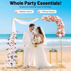 Gold Metal Wedding Backdrop Stand 1 Balloon Stand 2 Flower Stands Wedding Stand