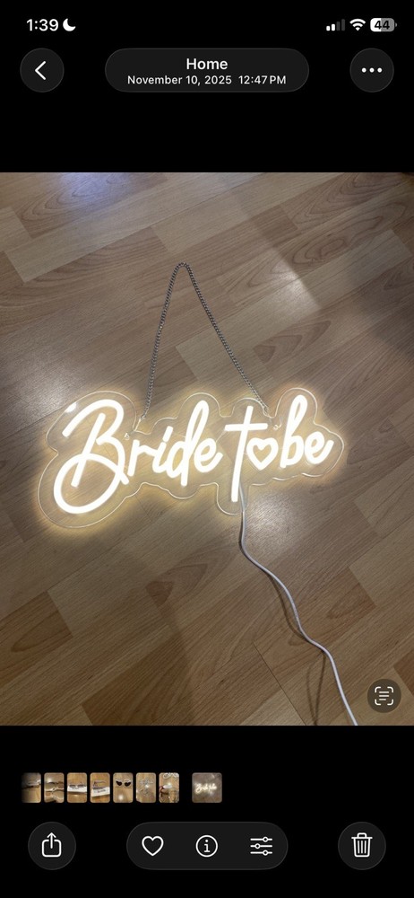LED USB Powered Bride to Be Wedding Light Sign White Acrylic Letter Decoration