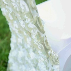 Ivory Satin Rosette SPANDEX Stretchable Banquet CHAIR COVER Wedding