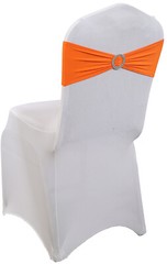 100 Spandex Stretch Chair Cover Sashes Bows Wedding Party (Orange)~FREE SHIPPING