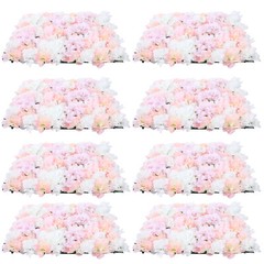 8 Pieces Artificial Flower Wall Silk Flower Beautiful Floral Wall 40x60cm Decor