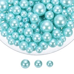 200 Pcs Pearl Bead for Vase Filler, 20/14/10mm Floating Beads(Sky Blue)