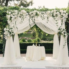 Adjustable Giant Double Drape Pipe Wedding Arch Backdrop Stand Iron Frame Booth