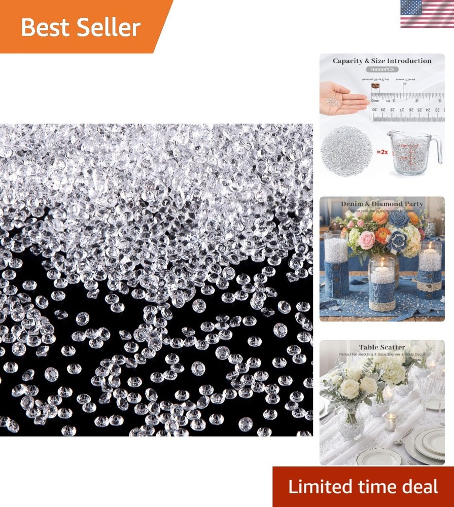 10000PCS Fake Diamonds, 4.5mm Mini Clear Diamonds Decoration Acrylic Crystal …